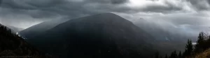 A rain soaked Grambauer Mountain on a dreary fall day. Kootenai National Forest, Montana.