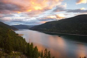 Lake Koocanusa between Rexford and Libby, Montana.