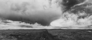 Threatening skies over the plains. Central North Dakota.