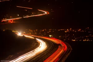 Rush hour traffic near Temecula, California.
